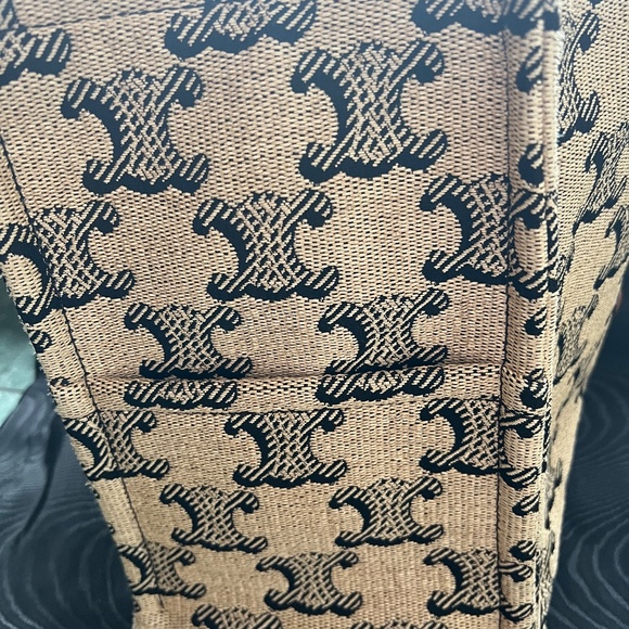 CELINE large Cabas Thais Textile with Triomphe Color Camel - Picture 8 of 12